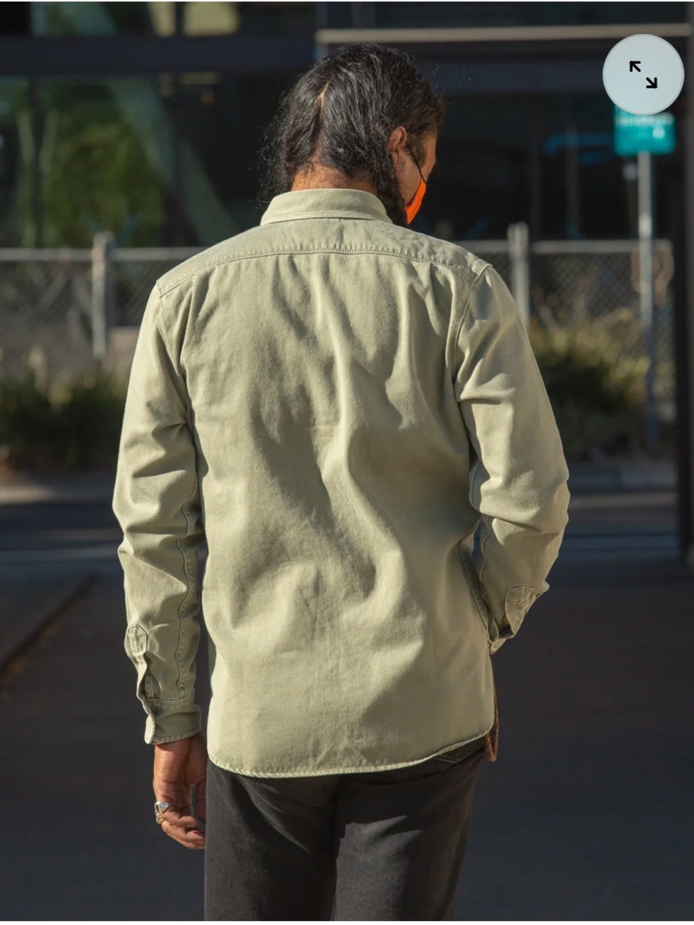 Freenote Cloth utility shirt in olive - Picture 3 of 6
